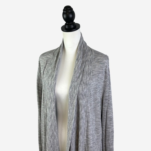 Athleta Long Sleeve Open Cardigan Marled Gray - Picture 4 of 13